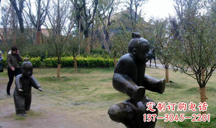 漳州跳山羊公园人物铜雕