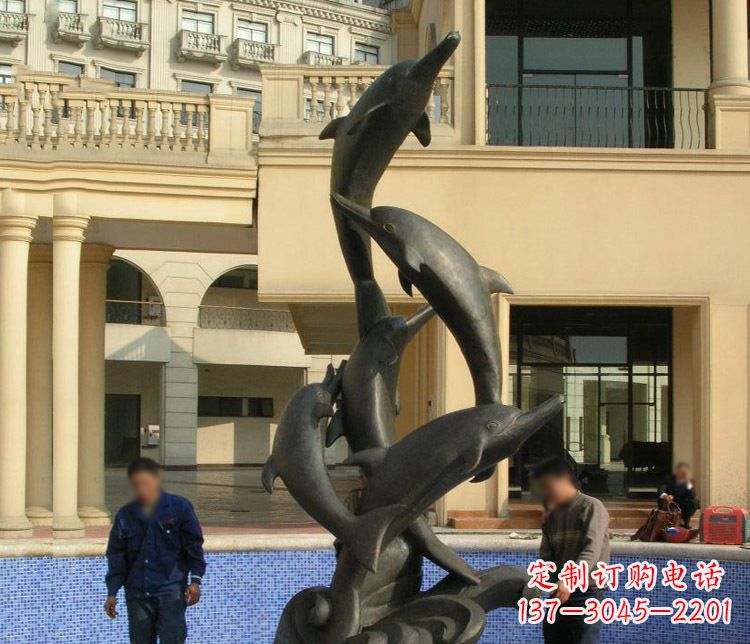 漳州跳跃海豚景观铜雕