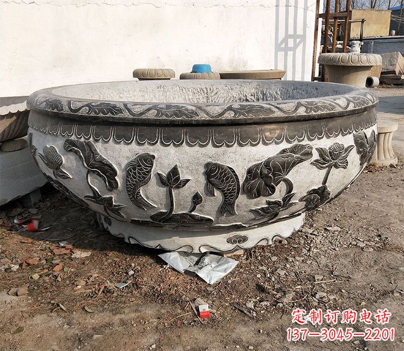 漳州庭院水缸景观石雕