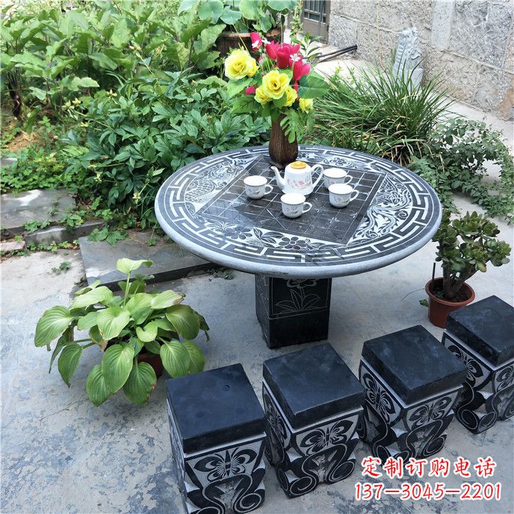 漳州庭院天然石桌凳