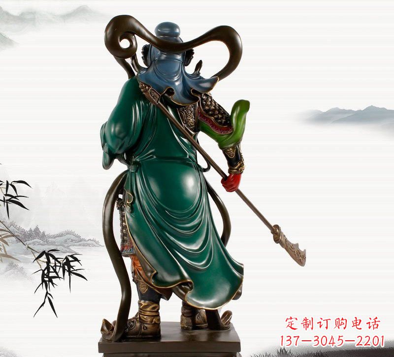 漳州铜雕彩绘武财神关公