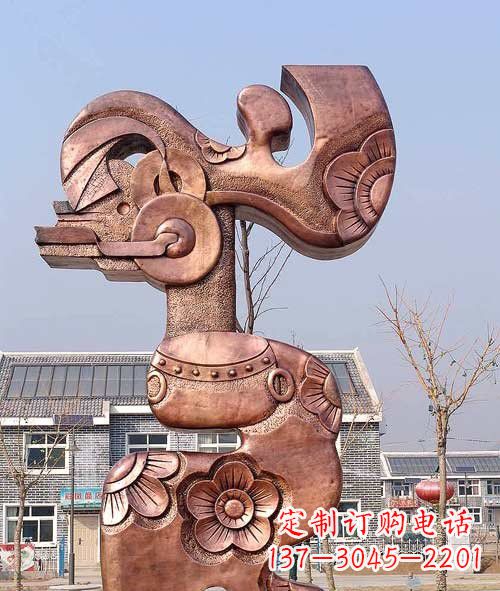 漳州铜雕抽象皮影戏人物