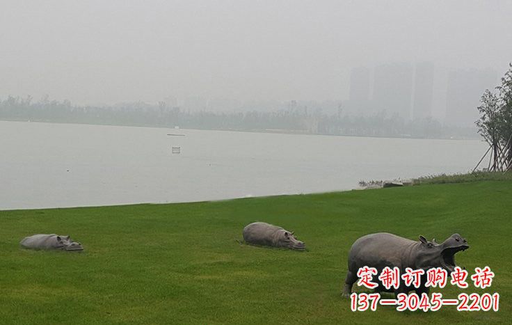 漳州铜雕河马公园动物雕塑