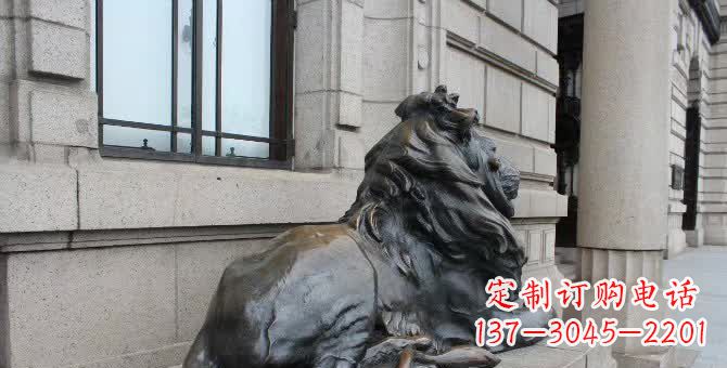 漳州铜雕汇丰卧姿狮子