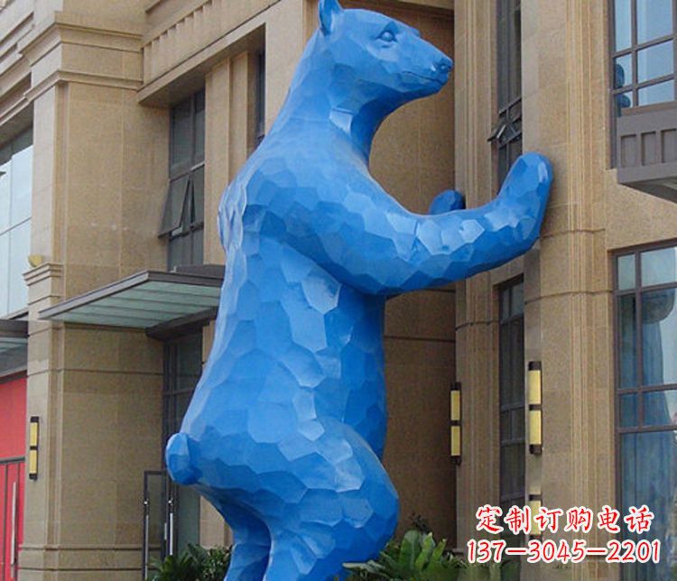 漳州铜雕几何狗熊雕塑