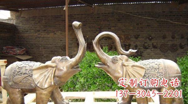 漳州铜雕吉祥小象公园动物雕塑