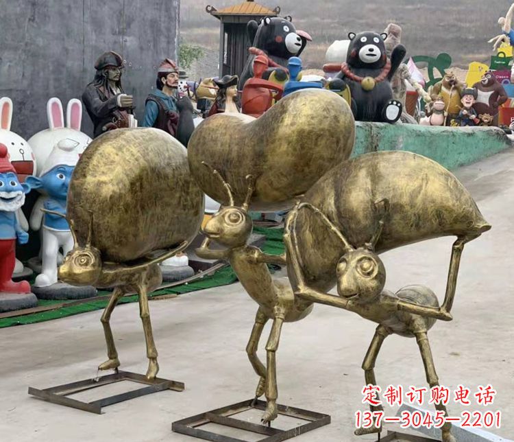 漳州铜雕蚂蚁搬家雕塑