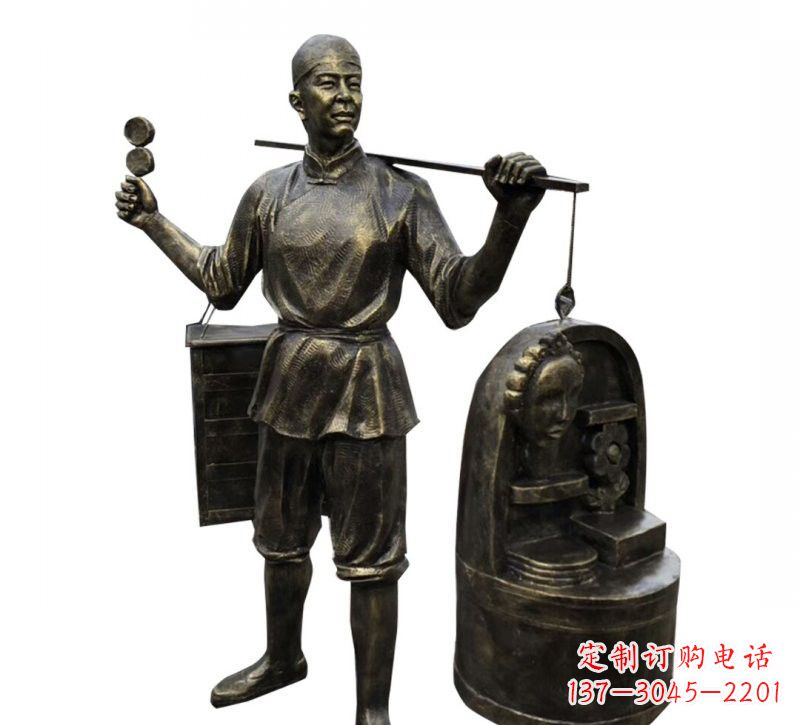 漳州铜雕卖货郎