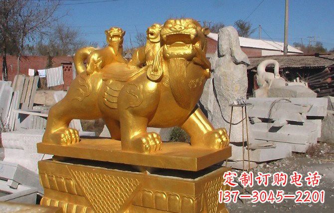 漳州铜雕母子貔貅