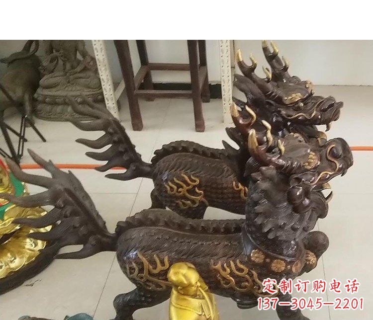 漳州铜雕麒麟招财雕塑
