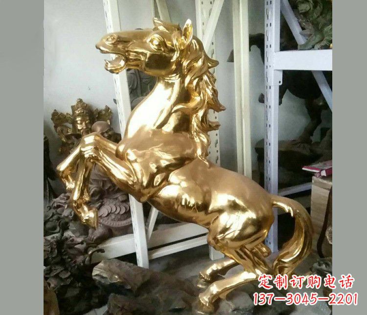 漳州铜雕商场招财动物马雕塑 (2)