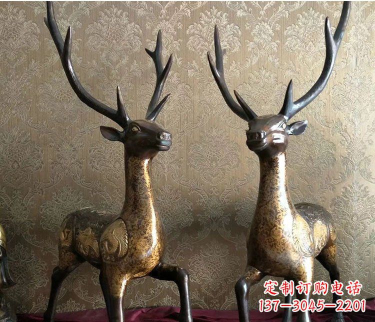 漳州铜雕室内装饰动物鹿雕塑
