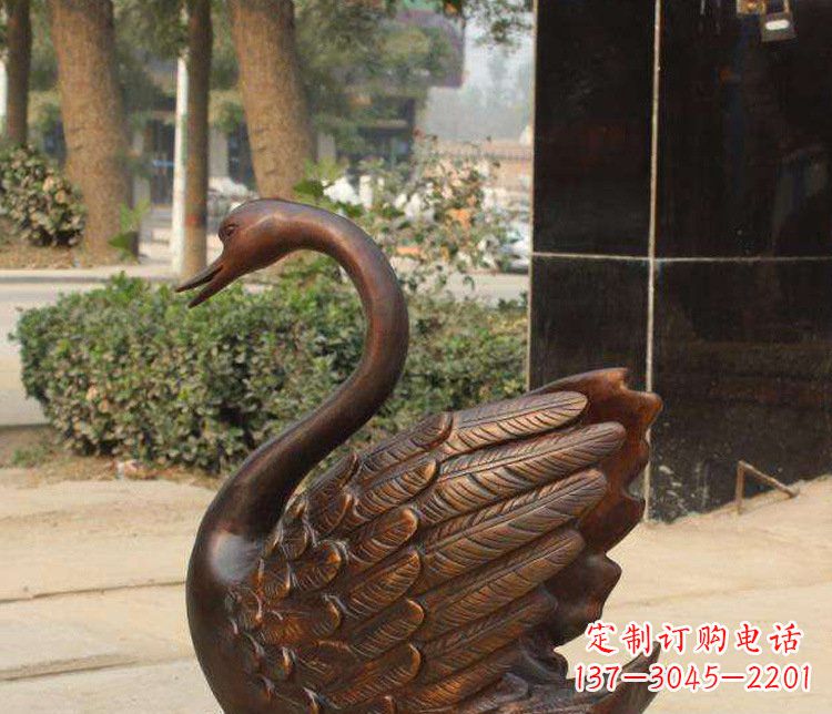 漳州铜雕水景天鹅动物雕塑
