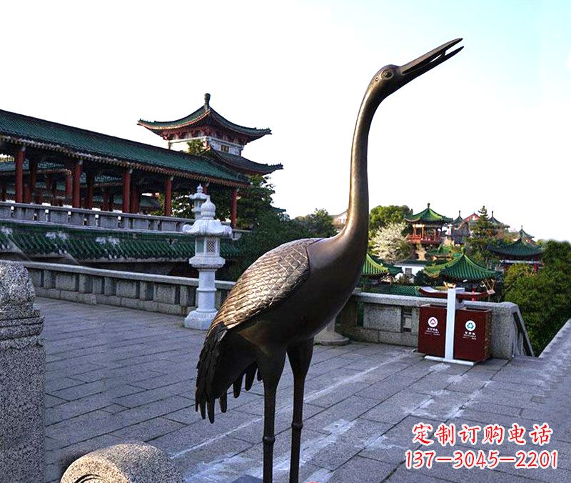 漳州铜雕仙鹤雕塑