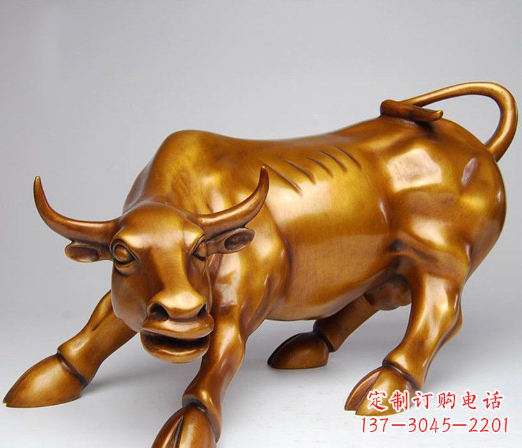 漳州铜雕小区动物牛摆件 (2)