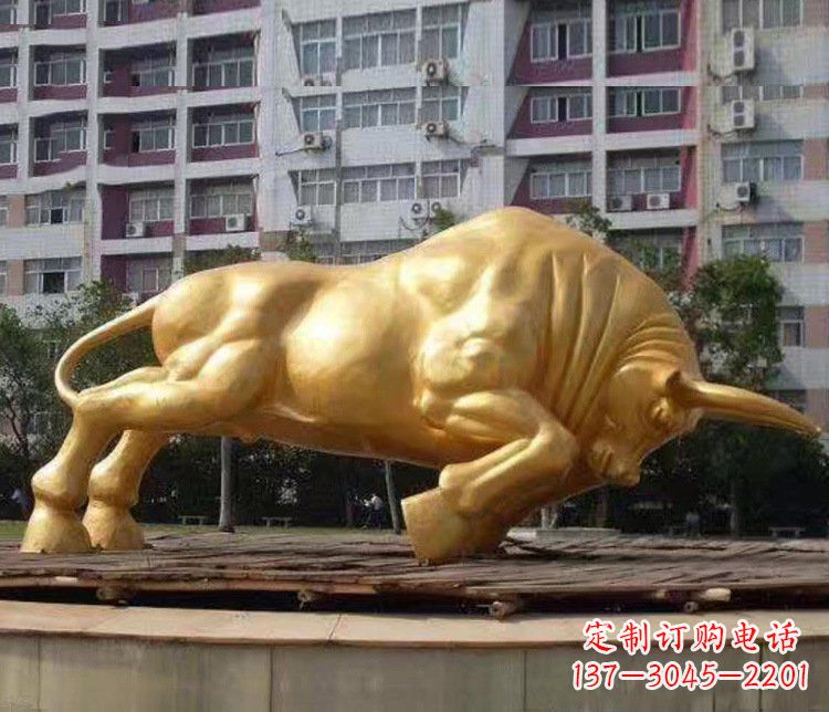 漳州铜雕小区动物牛摆件 (3)