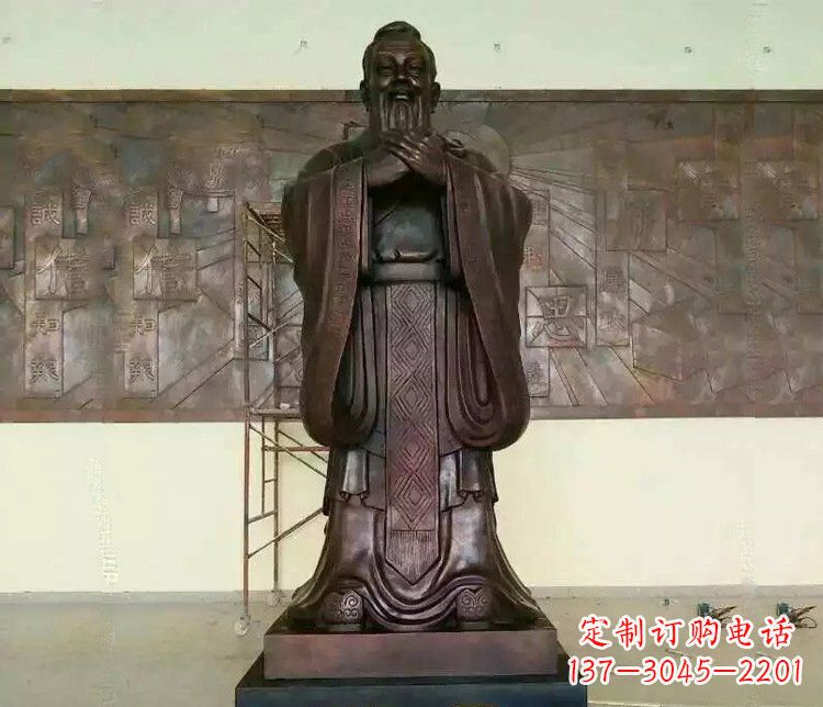 漳州铜雕校园孔子文化雕塑摆件 (2)