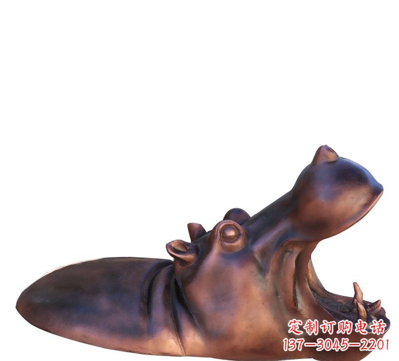 漳州铜雕张嘴河马
