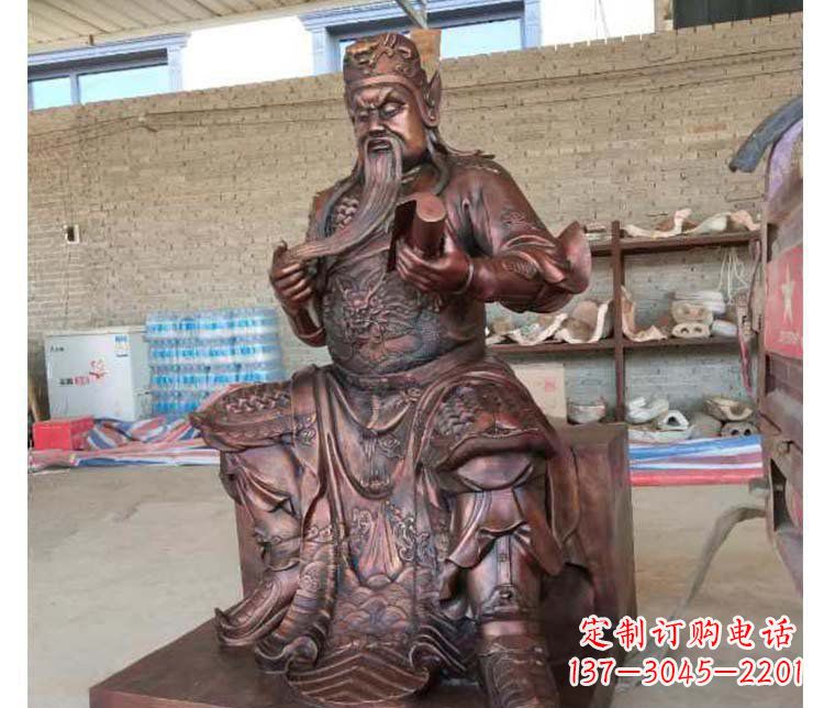 漳州铜雕镇宅关公寺庙神像雕塑摆件 (3)