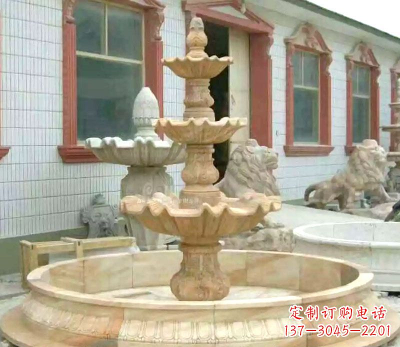 漳州晚霞红大型喷泉石雕 (3)