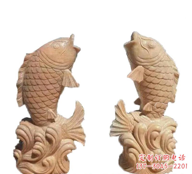 漳州晚霞红公园喷水鲤鱼石雕