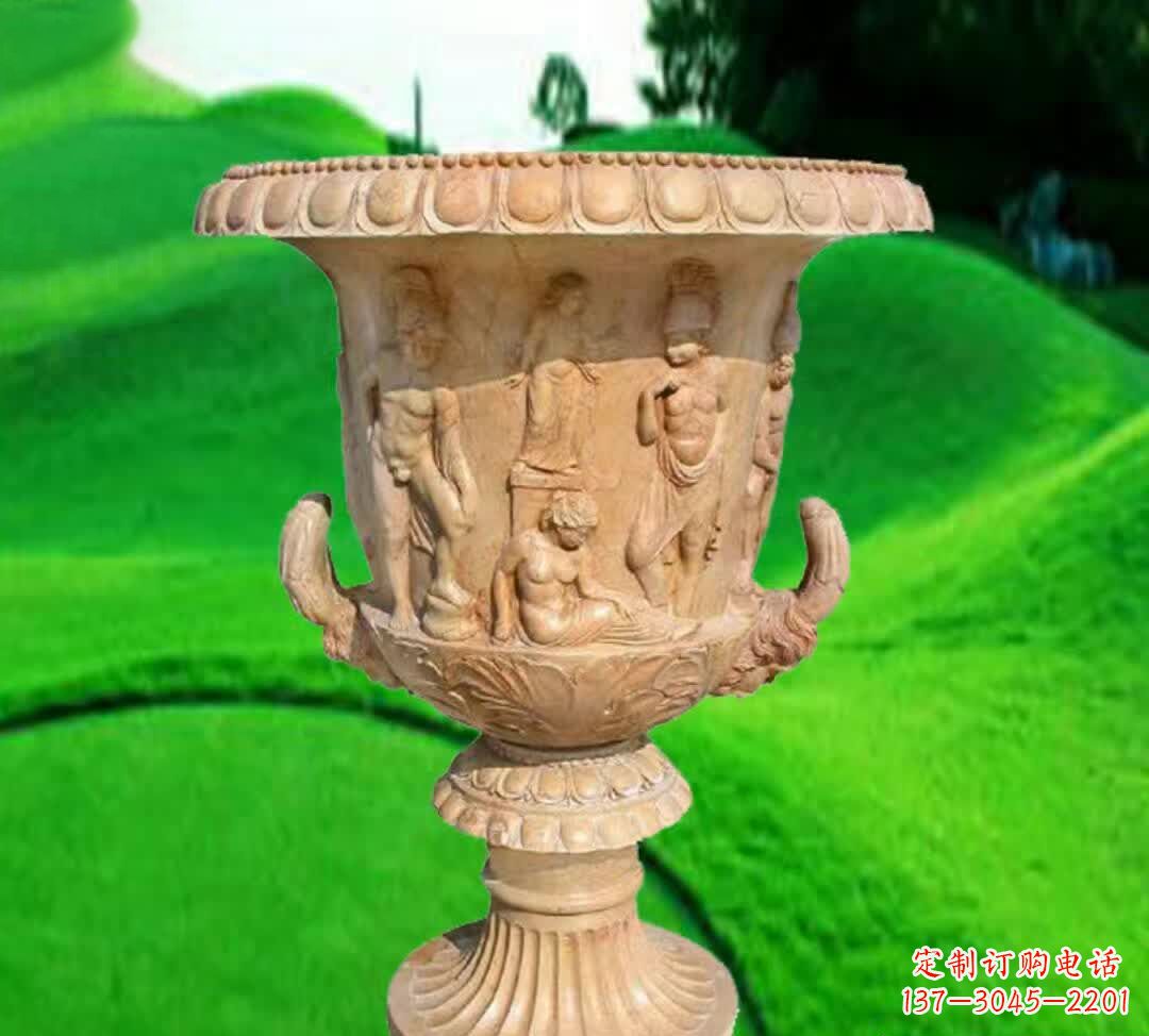 漳州晚霞红欧式花盆石雕