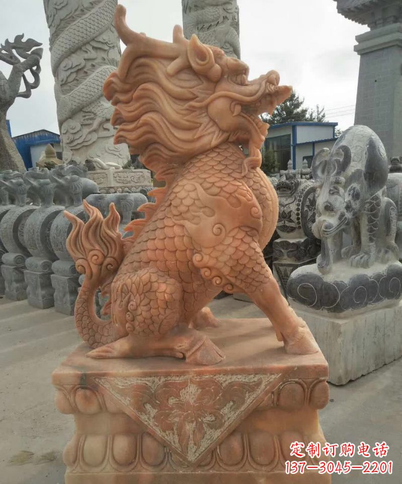 漳州晚霞红麒麟雕塑1