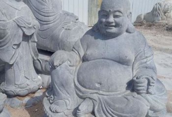 漳州青石仿古坐式弥勒佛雕塑
