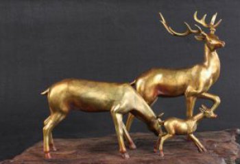 漳州三只小鹿公园动物铜雕，把自然气息带回家