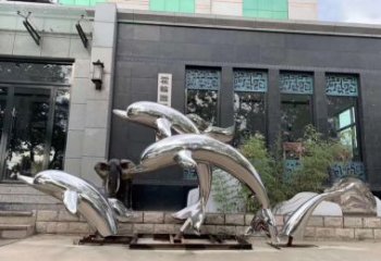 漳州高端定制不锈钢海豚雕塑