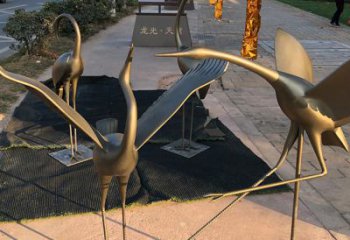 漳州上海不锈钢动物鹤雕塑，精美绝伦