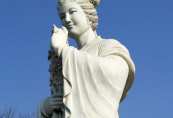 漳州十二花神之三月桃花息夫人汉白玉精美美女雕像