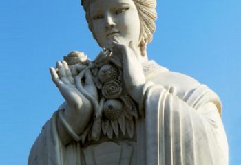 漳州石榴之美——十二花神之五月石榴李氏汉白玉古代美女雕像