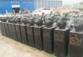 漳州中领雕塑：十二生肖头像动物石雕