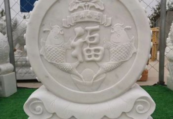 漳州装饰福字图案的雕塑石门墩