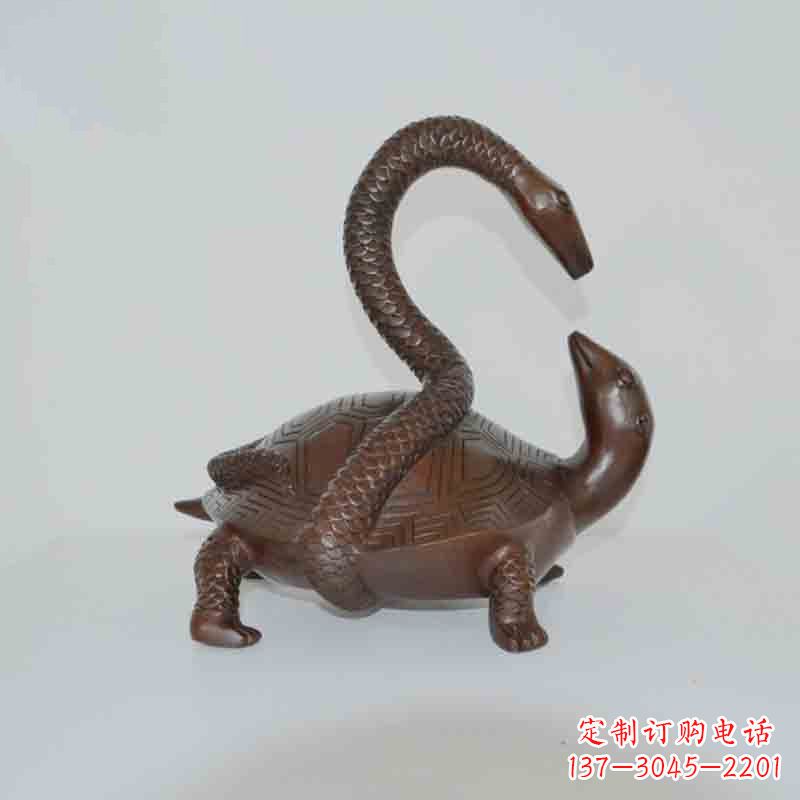 漳州乌龟背蛇龟蛇铜雕