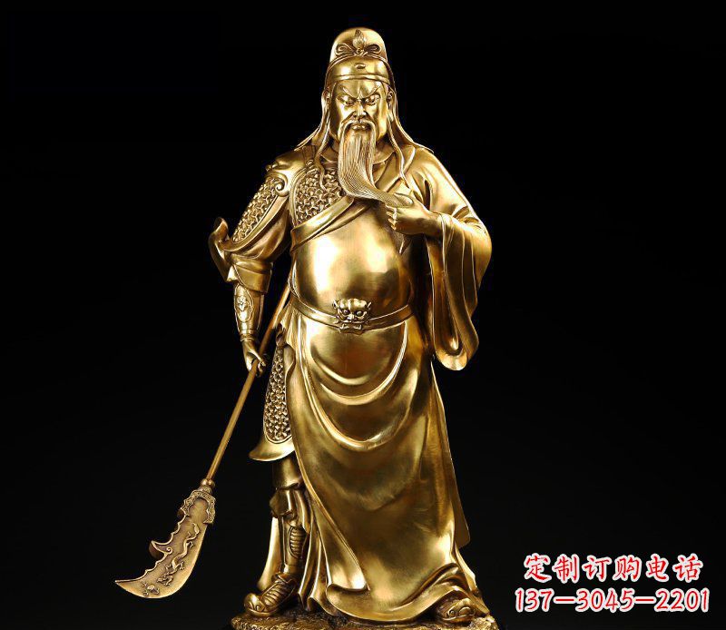 漳州武圣握刀关公铜雕
