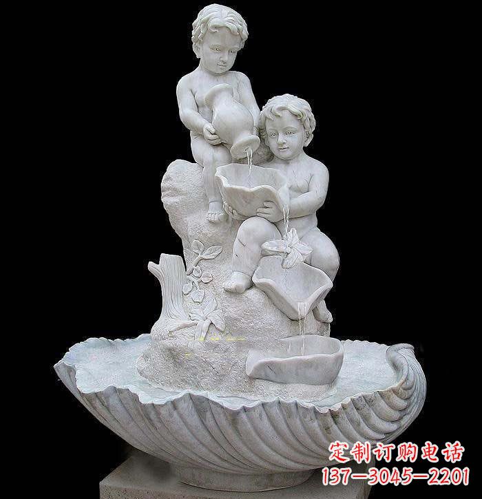 漳州西方儿童喷泉石雕