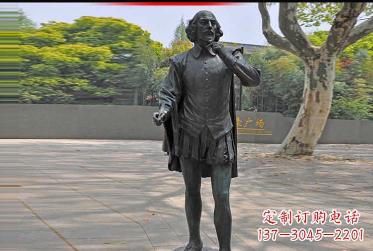 漳州西方名人莎士比亚铜雕