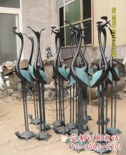 漳州仙鹤动物铜雕