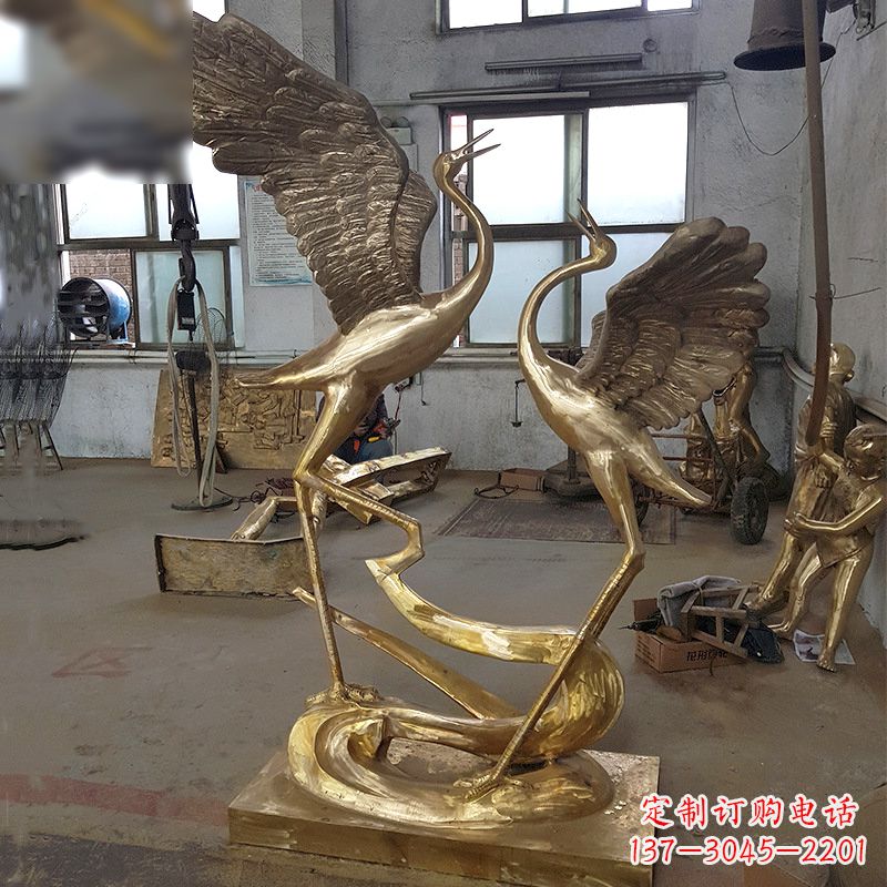 漳州仙鹤铜雕景观
