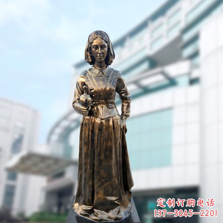 漳州现代护理教育奠基人南丁格尔玻璃钢仿铜雕像