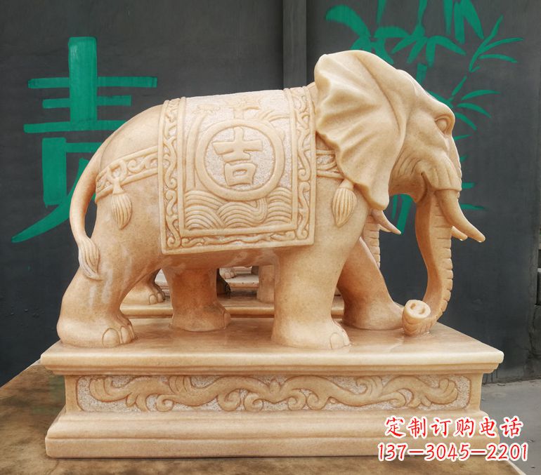 漳州现代石雕大象雕像