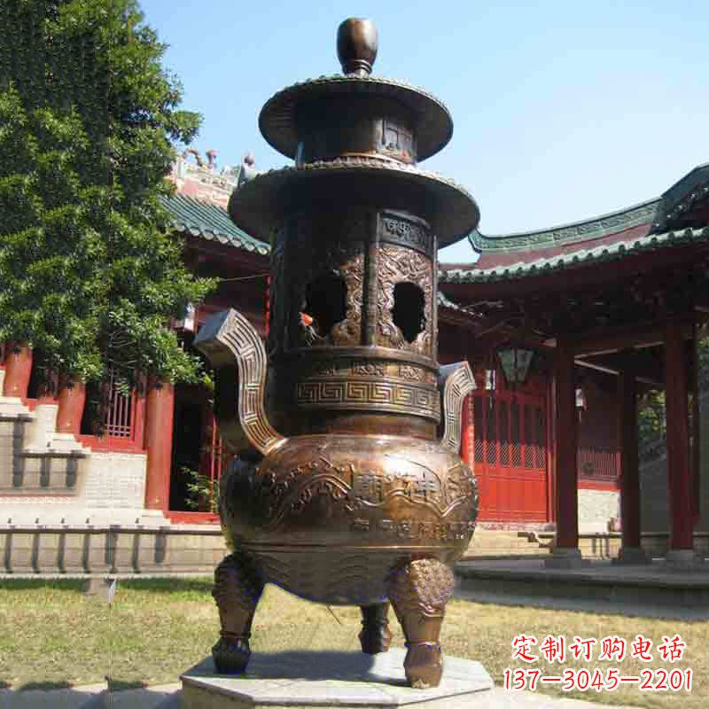 漳州现代铜制香炉铜雕香炉