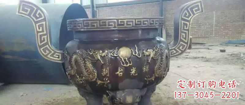 漳州祥光古刹寺庙香炉铜雕