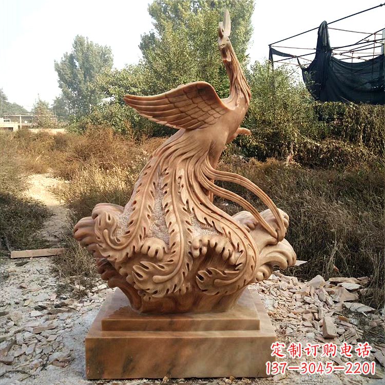 漳州祥瑞凤凰晚霞红石雕