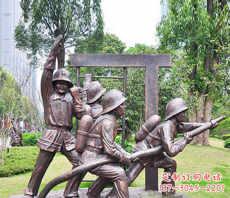 漳州消防员人物铜雕 (2)