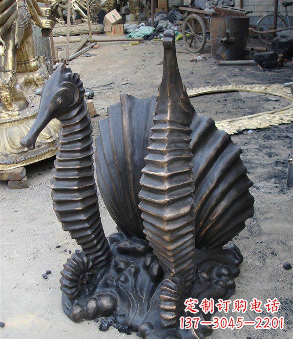 漳州小区动物海马铜雕