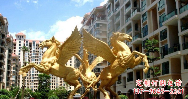 漳州小区飞马动物铜雕
