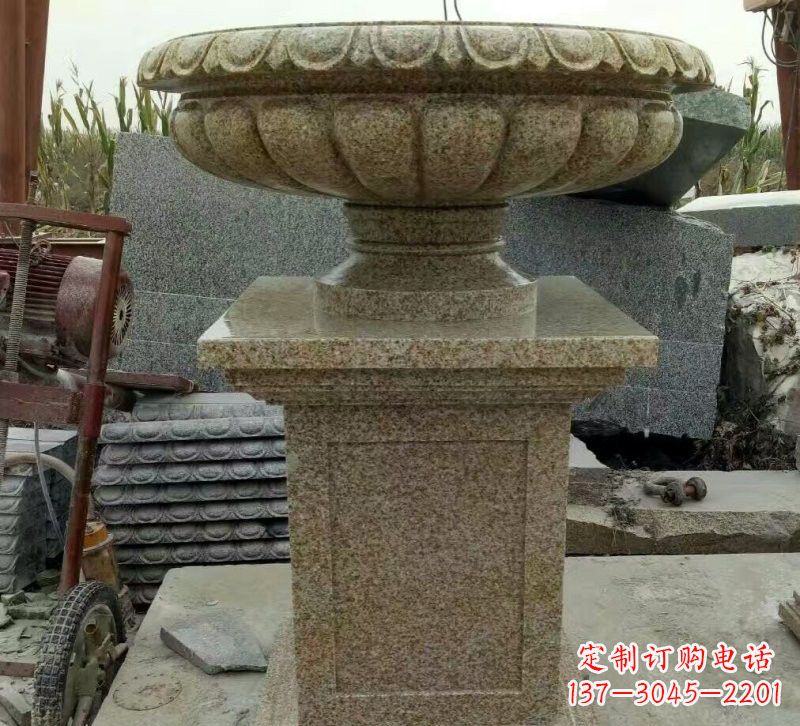 漳州小区花岗岩花盆雕塑